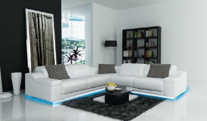 Living landscape Upholstery Corner Corner Sofa Seat Couch Suite Landscape Leather 2711D