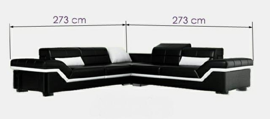 Leather sofa XXL Living landscape Couch Design Sofa with USB Corner sofa Sofa set White