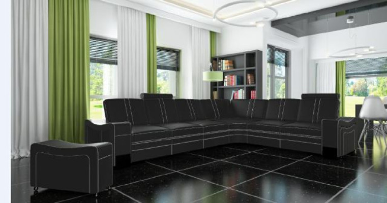 Leather Corner sofa Suite Custom made USB LEATHER SOFA XXL Living landscape new
