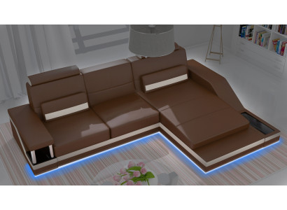 Corner sofa Living landscape Sofa +USB Corner Suite Leather Textile Fabric Custom made