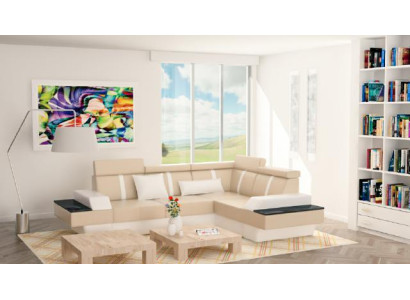 Designer Living landscape Corner sofa new Couch Sofa Upholstery Leather sofa + USB,Suite