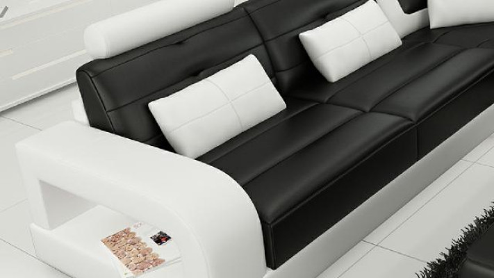 LEATHER SOFA SOFA Corner sofa USB Sofa set DESIGN COUCH Living landscape to Dimension
