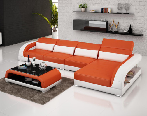 Leather sofa with USB,Living landscape Corner sofa Corner Suite Design Modern Sofa G8016C
