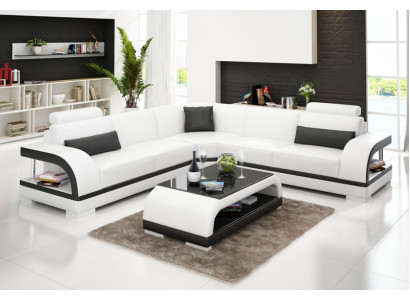 Leather sofa with USB,Living landscape Corner sofa Eck Suite Design Modern Sofa G8011B
