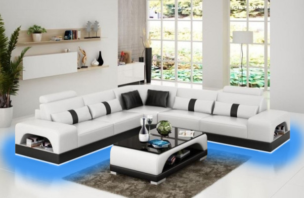 Modern Corner suite Corner sofa Corner sofa Living landscape L-shape XXL Sofa with USB new