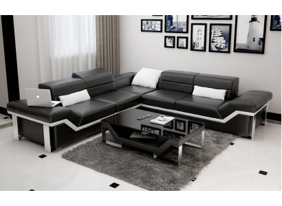 Leather sofa Sofa Couch Living landscape Corner sofa Suite Design Modern Sofa K5007B