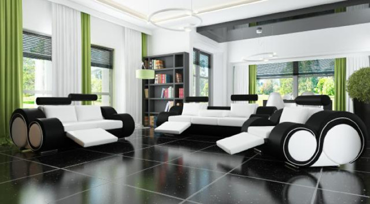 Sofa with USB,Upholstery Suite 3+2 Seat Designer Sofa Leather Sofa Custom Made