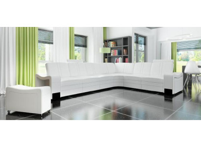 LEATHER SOFA XXL Living landscape Custom-made Leather Corner sofa Suite with USB