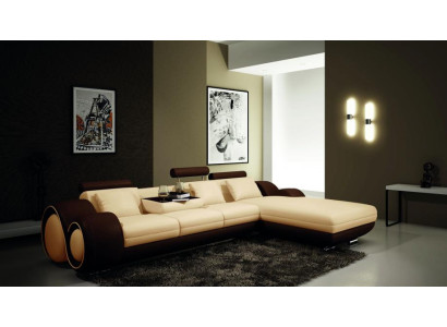 Patented design Corner sofa BERLINb Sofa + USB Upholstery Leather Corner Living landscape