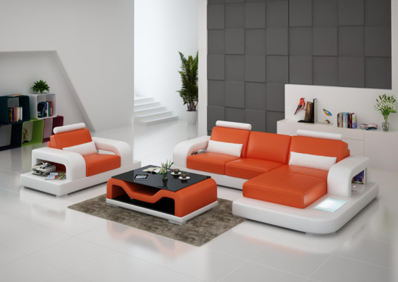 Leather Sofa Couch Living landscape Corner Armchair Suite Design Modern Sofa