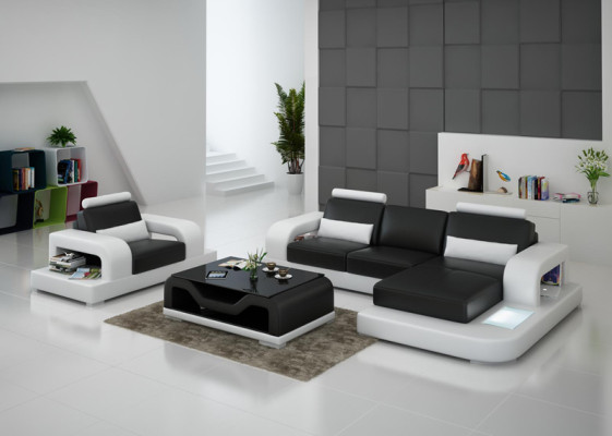 Leather Sofa Couch Living landscape Corner Armchair Suite Design Modern Sofa