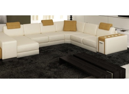 Living landscape Designer Sofa LED USB Couch Big Upholstery Leather Sofas Corner Corner Seat
