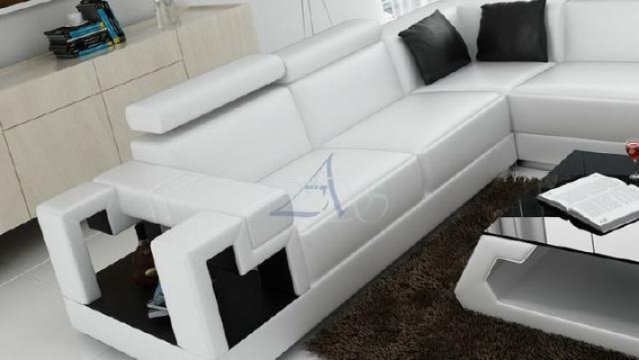 Modern flair U-shape leather corner sofa for your contemporary living room