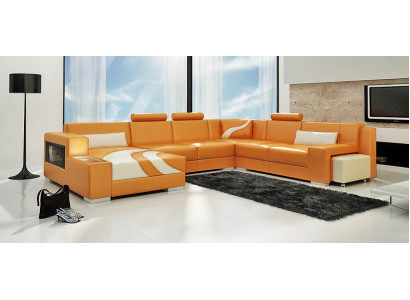 Corner sofa Upholstery Designer Sofa Corner suite Couch Modern Sofas U-shape Leather +USB