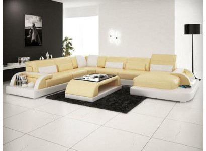 Corner sofa Upholstery Sofa Corner suite Couch Modernde Designer Sofas U-shape Leather +USB