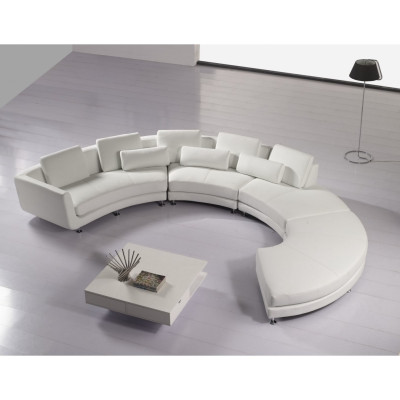 Corner sofa Modern Round Couch Round Corner Upholstery Sofa Seat Suite Leather Couch + USB