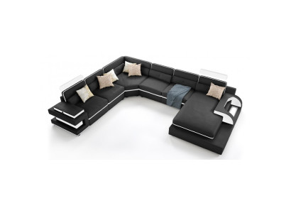 Discover our large U-shape sofa with innovative USB automatic click