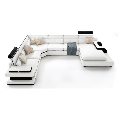 Discover our large U-shape sofa with innovative USB automatic click
