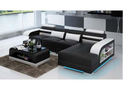 Leather sofa with USB Living landscape Corner sofa Corner Suite Design Modern Sofa G8033C