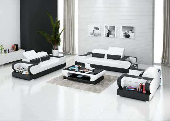 Leather sofa Couch Living landscape 3+2+1 Seater Suite Design Modern Sofa G8002D