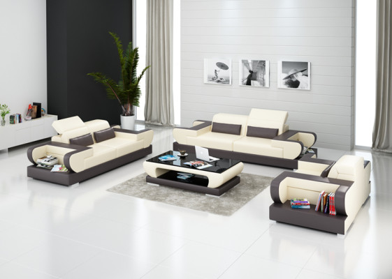 Leather sofa Couch Living landscape 3+2+1 Seater Suite Design Modern Sofa G8002D