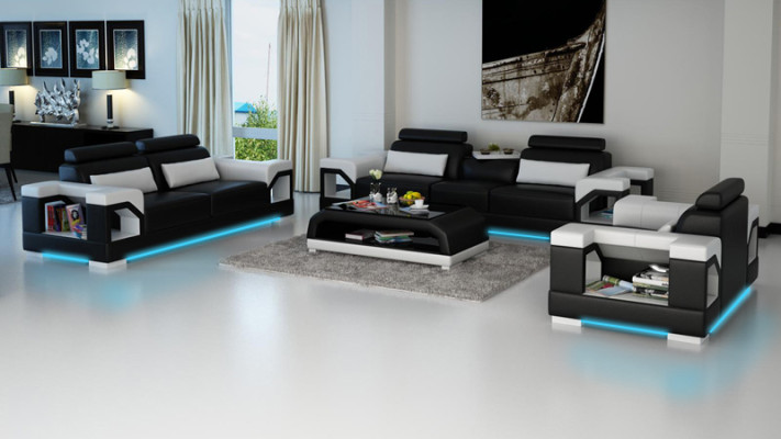 Leather sofa Couch Living landscape 3+2+1 Seater Modern Suite Design Sofa