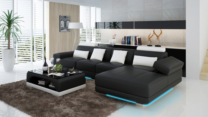 Leather sofa Couch Living landscape Modern Sofa Corner Corner sofa Design Suite