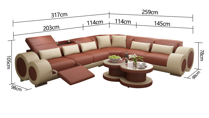 Leather sofa Couch Living landscape Sofa Modern Corner Corner sofa Design Suite
