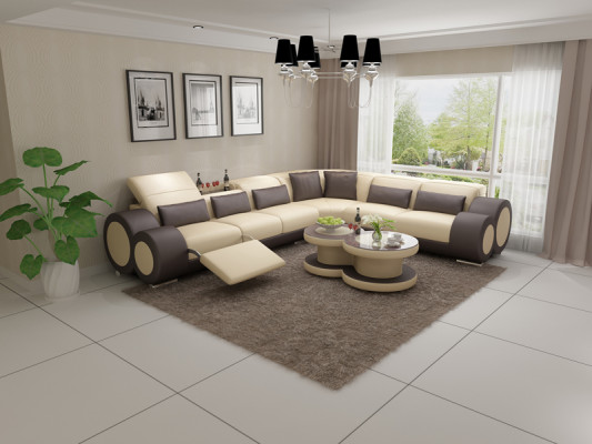 Leather sofa Couch Living landscape Sofa Modern Corner Corner sofa Design Suite
