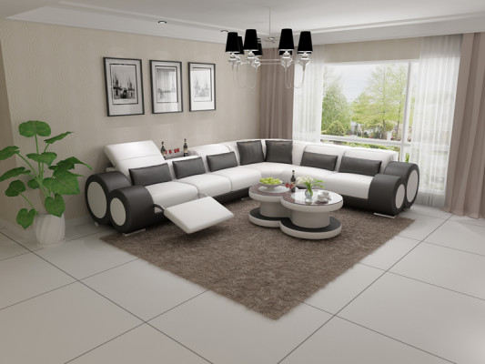 Leather sofa Couch Living landscape Sofa Modern Corner Corner sofa Design Suite