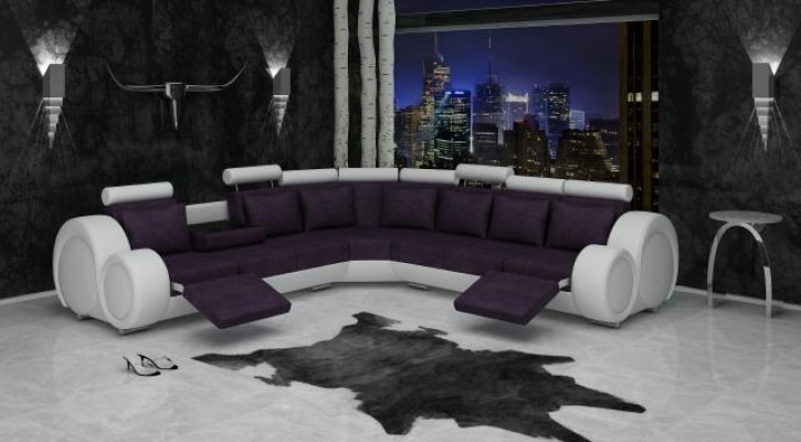 Textile SOFA DESIGNERSOFA COUCH Corner sofa Living landscape ECK new Suite Leather !!!
