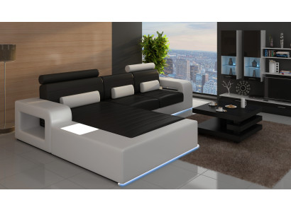 Leather Corner sofa Suite with USB,LEDERCOUCH custom-made SOFA Suite Corner sofa