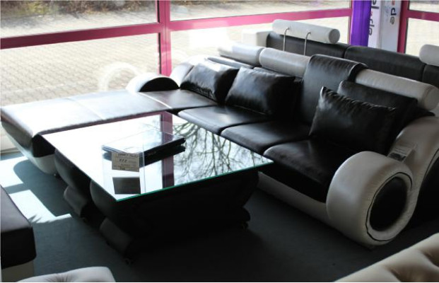Elegant designer corner sofa Berlin II leather sofa + USB, sofa couch made to measure