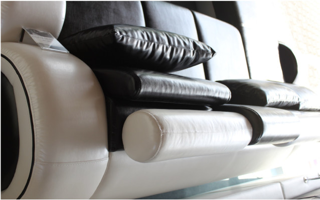 Elegant designer corner sofa Berlin II leather sofa + USB, sofa couch made to measure