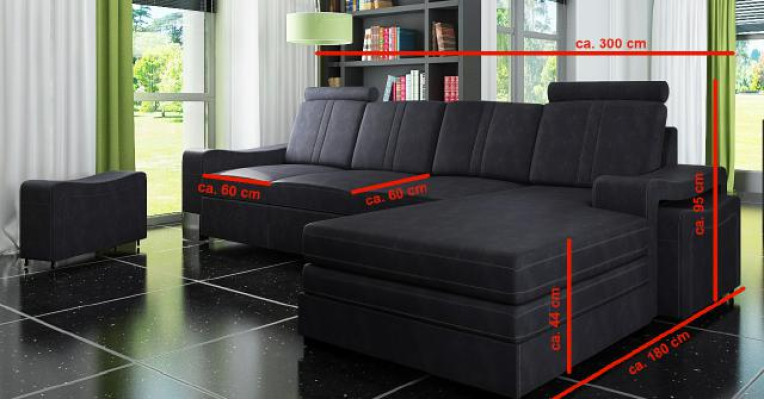 Textile couch with USB Fabric sofa Fabric couch Corner sofa Sofa Upholstery Suite Corner new