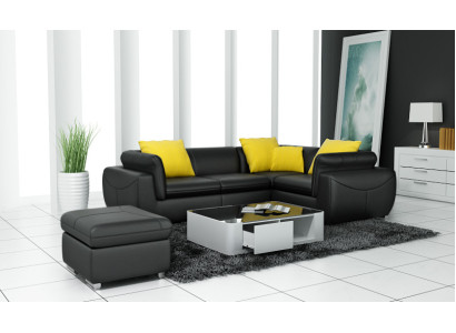Leather sofa with USB Living landscape Corner sofa Eck Suite Design Modern Sofa F3014C