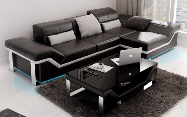 Leather sofa Sofa with USB,Living landscape Corner sofa Suite Design Modern Sofa K5007F