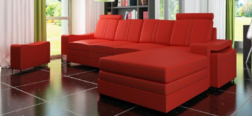 LEATHER SOFA LEATHER COUCH LEATHER CORNER SOFA Living landscape with USB, new Suite SOFA XXL