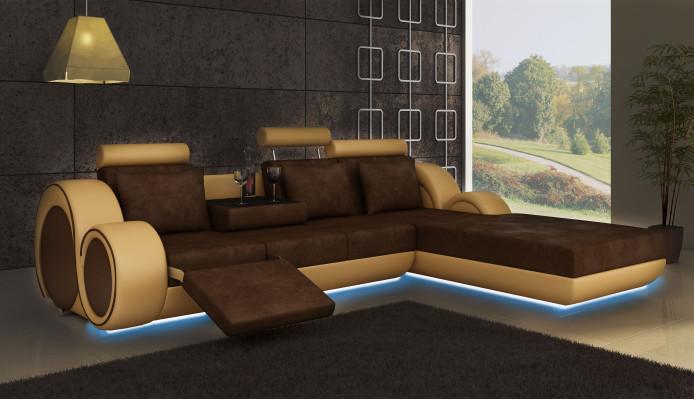 Textile sofa with USB,Corner sofa Corner sofa Fabric sofa Living landscape Couch set new