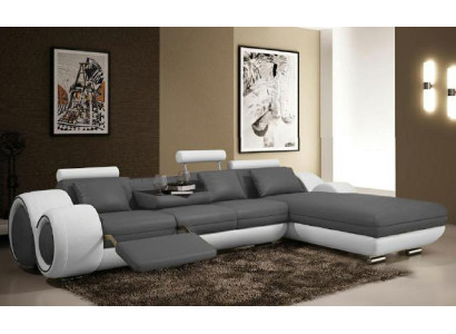 Corner sofa USB Living landscape Couch Leather sofa Sofa Suite made to measure