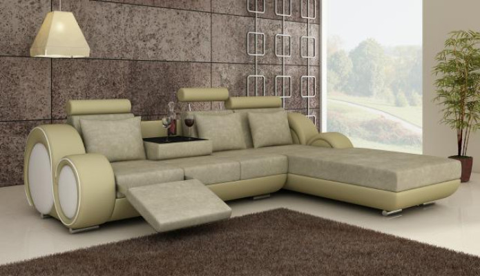 TEXTILE SOFA FABRIC SOFA Living landscape COUCH SET Corner sofa Custom-made USB