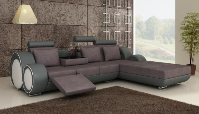 TEXTILE SOFA FABRIC SOFA Living landscape COUCH SET Corner sofa Custom-made USB