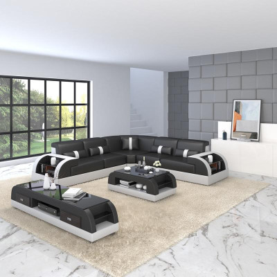 Living landscape L-shape Corner sofa Couch Design Upholstery Leather Suite Sofa Corner new