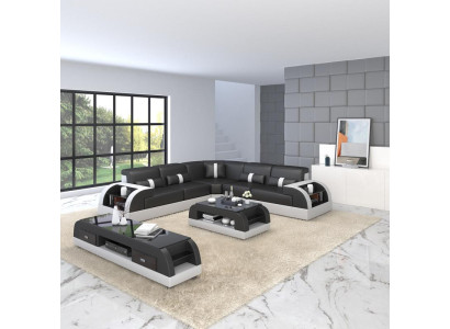 Living landscape L-shape Corner sofa Couch Design Upholstery Leather Suite Sofa Corner new