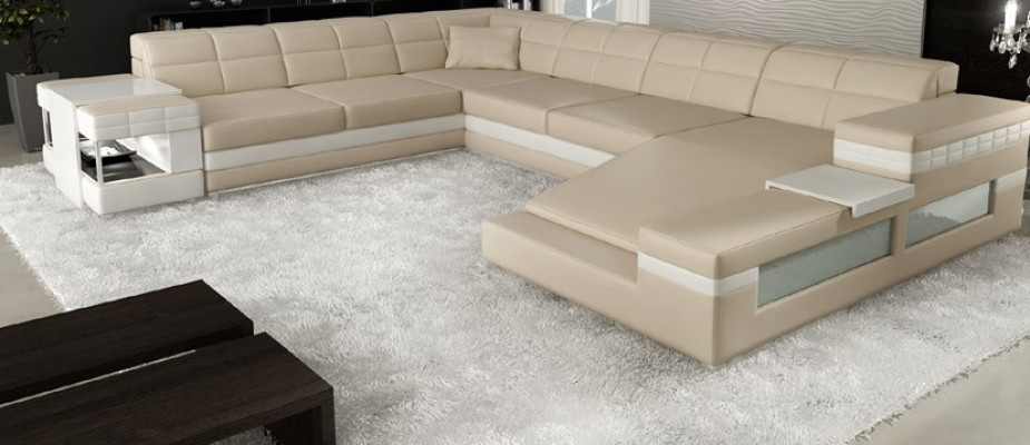 Leather sofa sofa couch upholstery corner living landscape corner sofa design leather PH3006 new