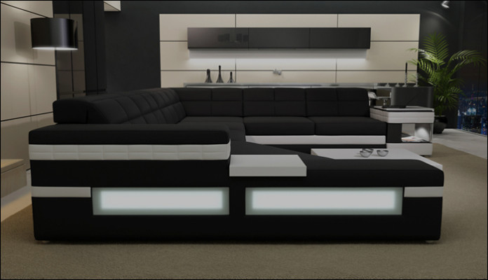 Leather sofa sofa couch upholstery corner living landscape corner sofa design leather PH3006 new