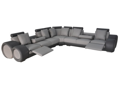 Corner Leather Modern XXL Couch Living landscape Leather Sofa Sofa L-shape + USB Couch new