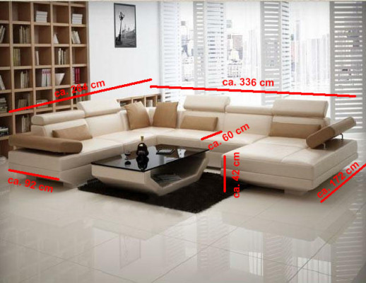 Corner Sofa with USB Couch Living landscape Leather Couches Upholstery Corner Seat Suite