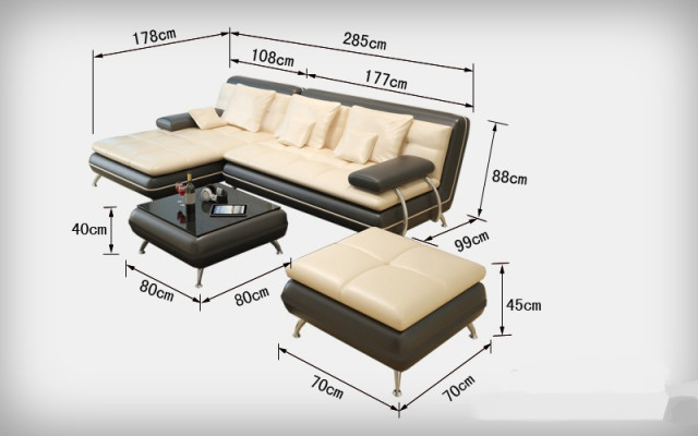 Leather sofa with USB Living landscape Corner sofa Eck Suite Design Modern Sofa F3015