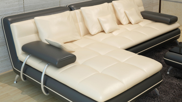 Leather sofa with USB Living landscape Corner sofa Eck Suite Design Modern Sofa F3015